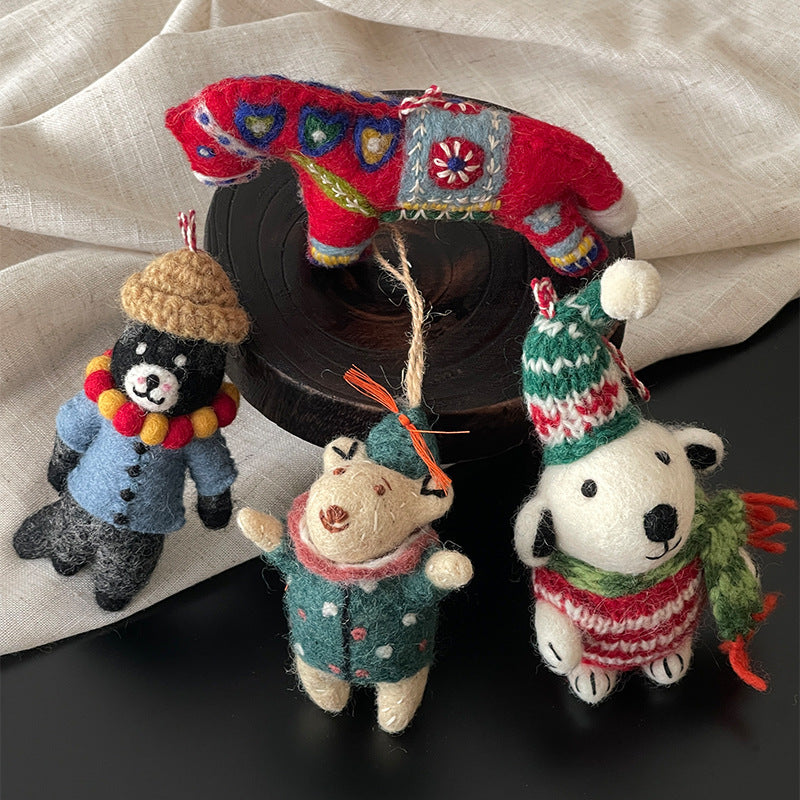 Christmas Bear in Red & Green Sweater