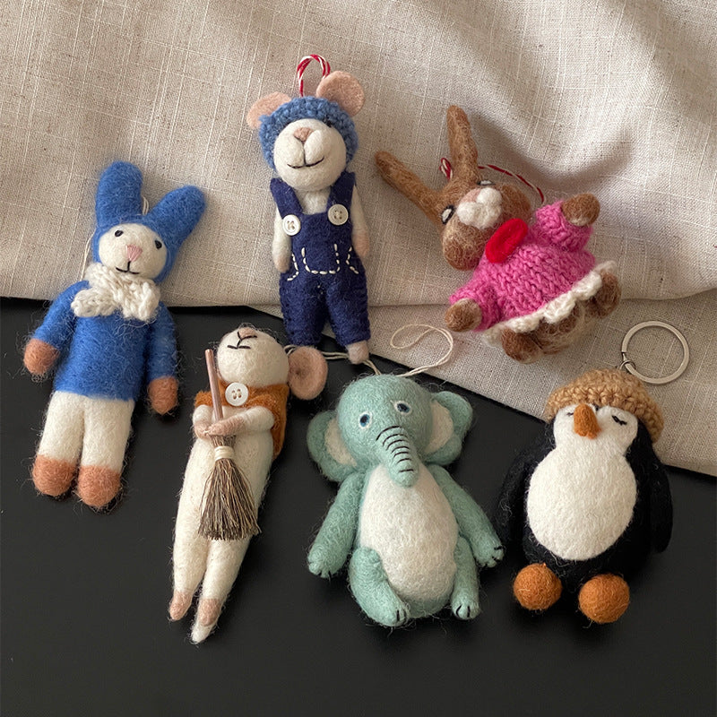 Pink Coat Peter Rabbit Wool Felt Pendant