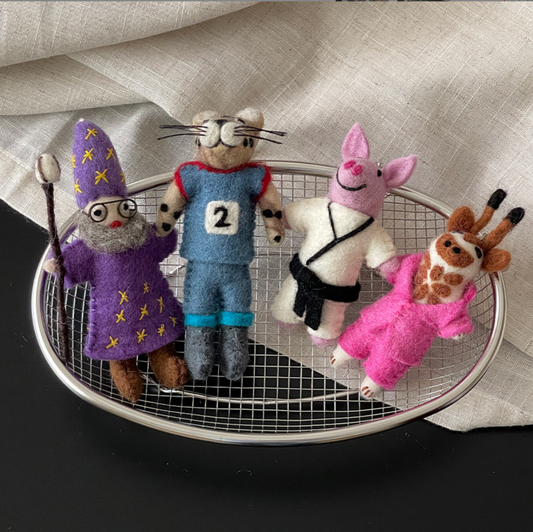 Athlete Cheetah Wool Felt Pendant