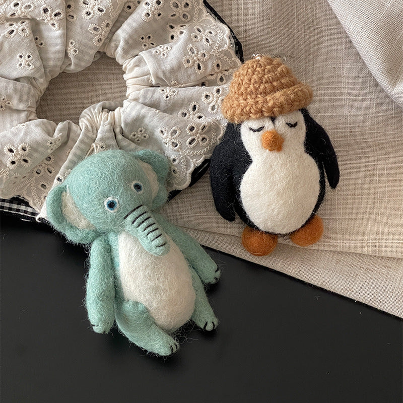 Mint Green Elephant Wool Felt Pendant