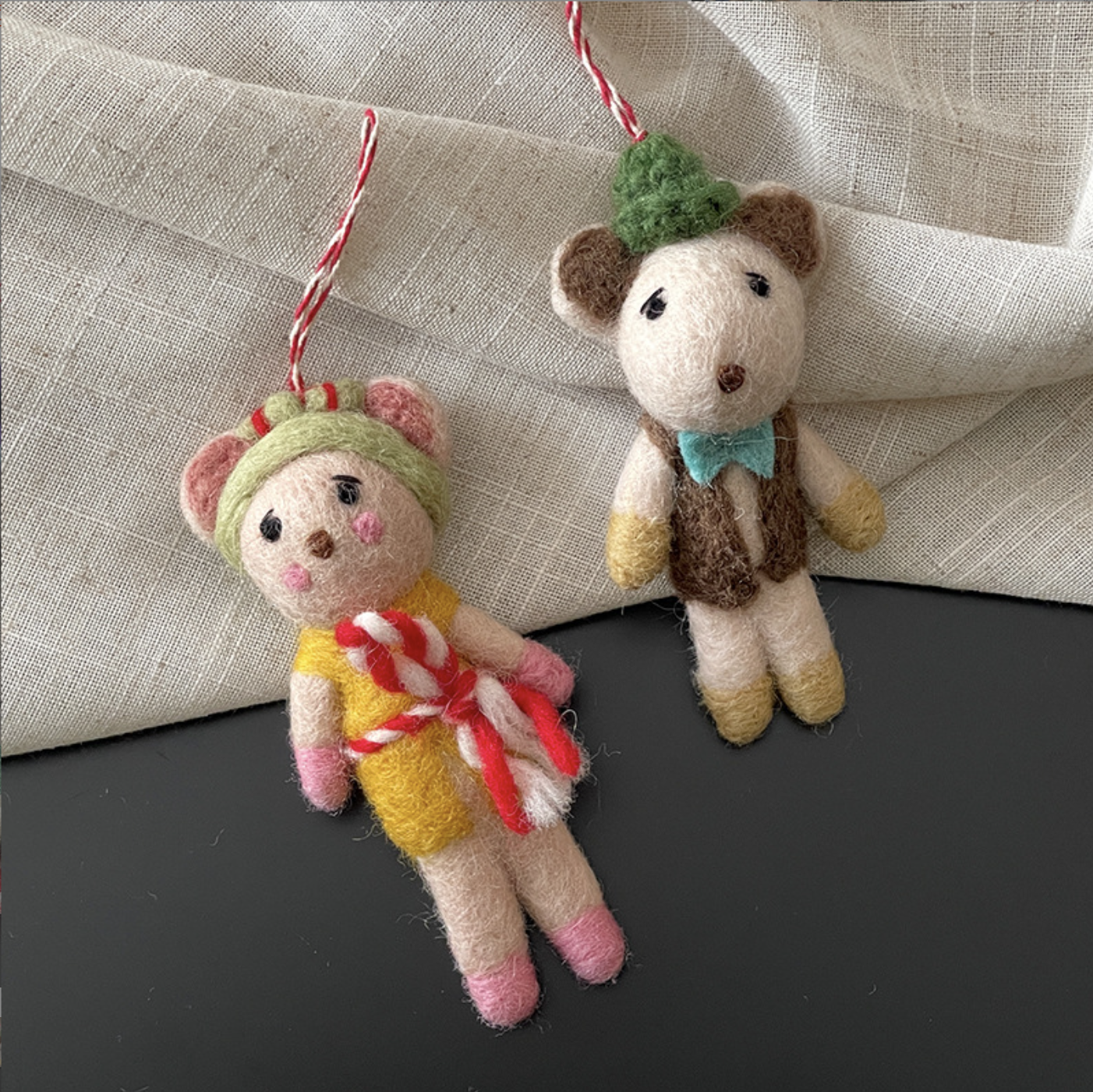 Headband Mouse Wool Felt Pendant