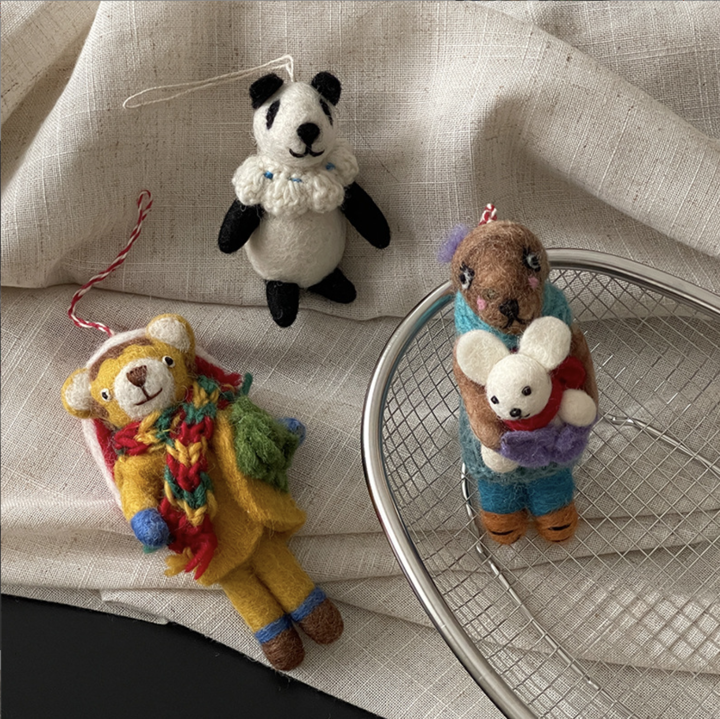 Panda Wool Felt Pendant