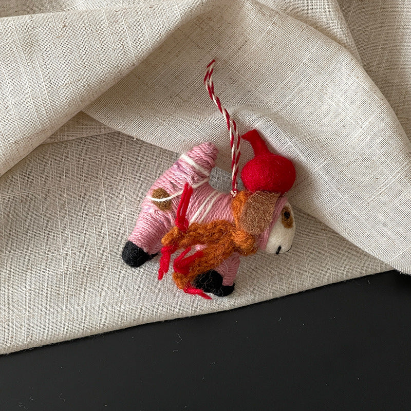 Beret Puppy Wool Felt Pendant