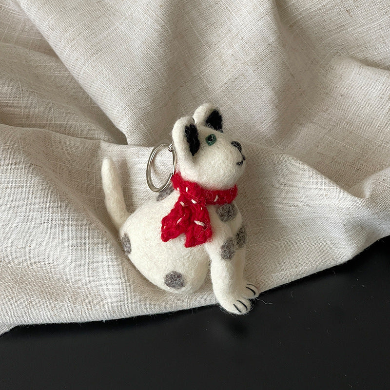 Spotted Dog Wool Felt Pendant