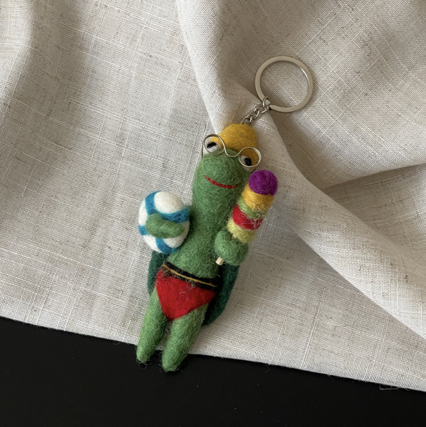 Summer Turtle Wool Felt Pendant
