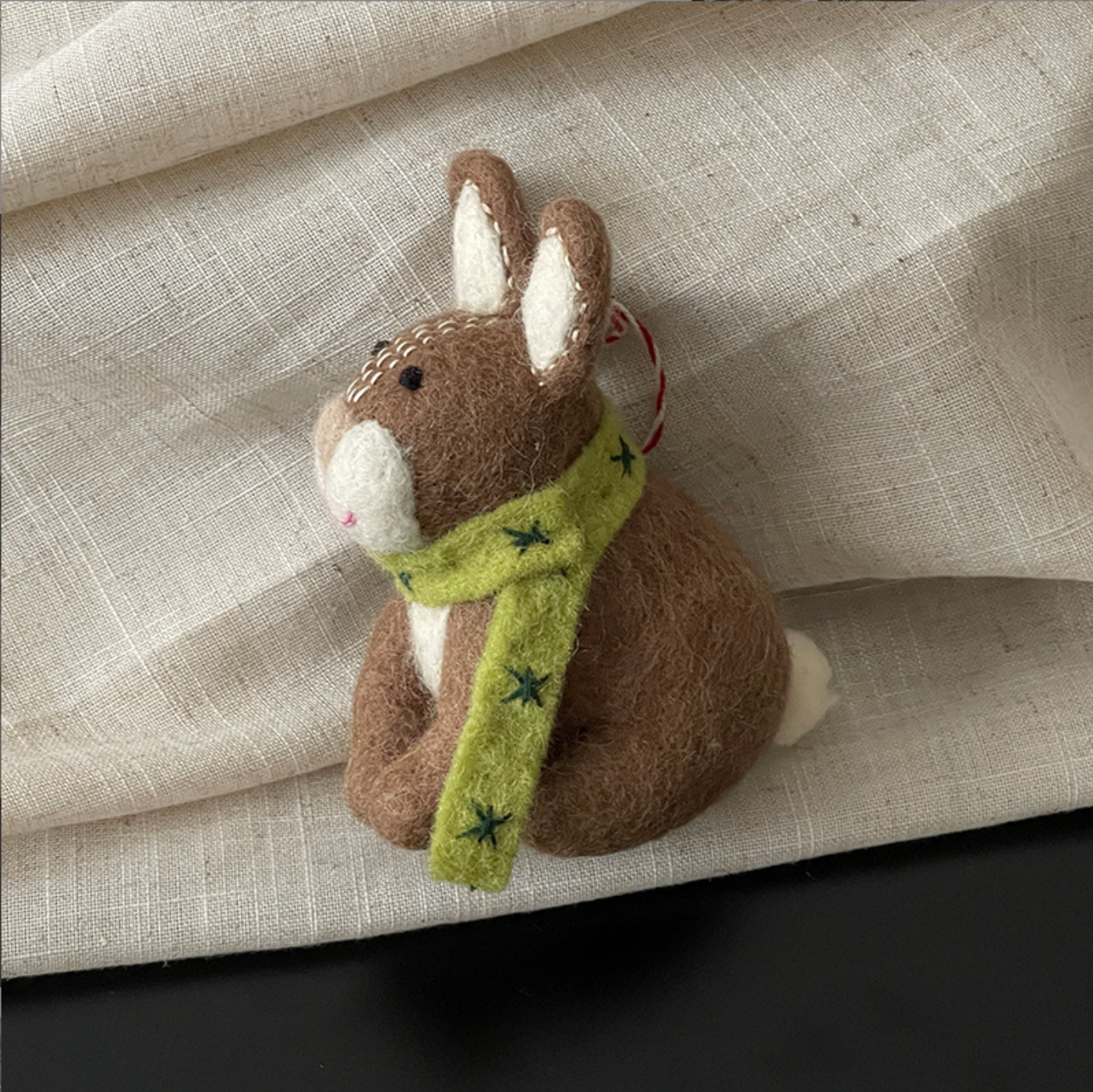 Big Scarf Bunny Wool Felt Pendant
