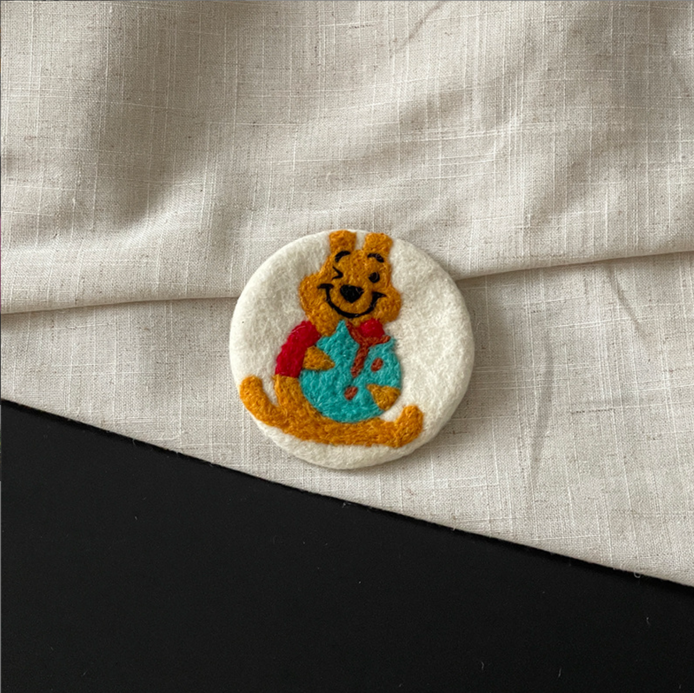 Winnie Bear Wool Felt Coaster