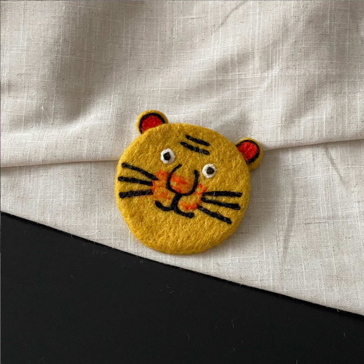 Tiger Head Wool Felt Coaster