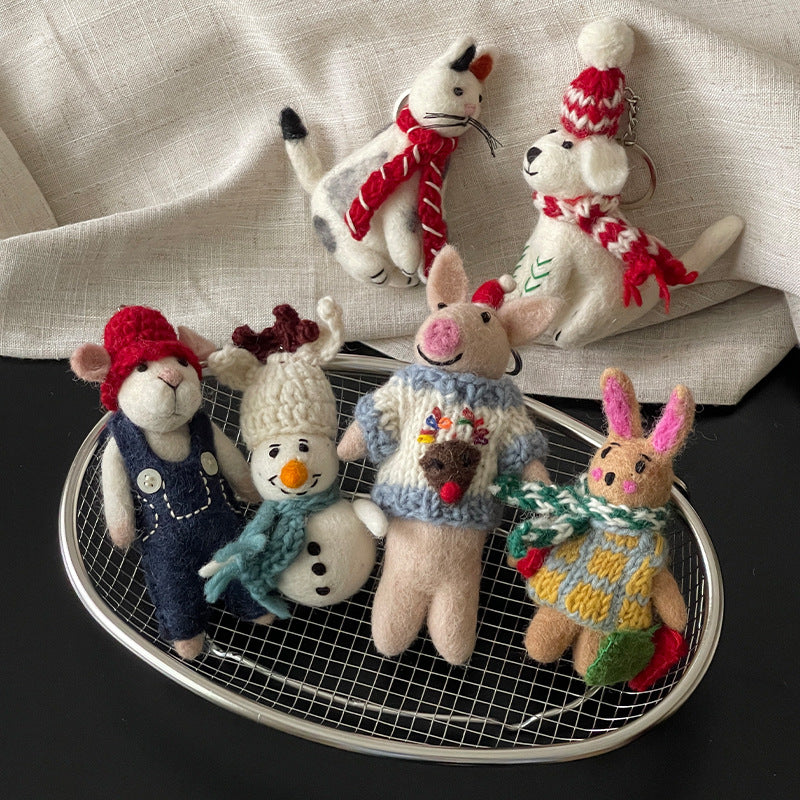 Calico Cat Wool Felt Pendant