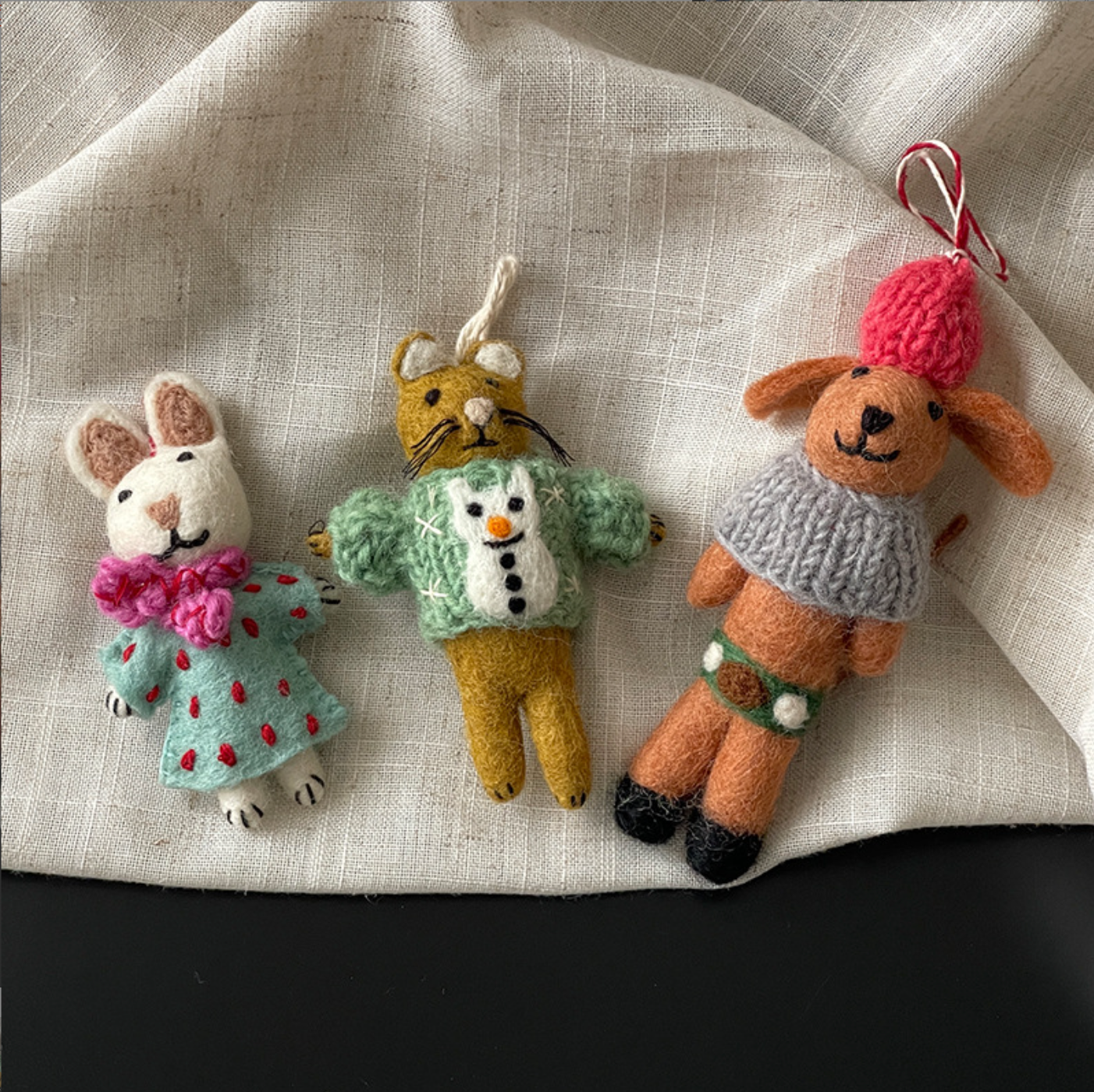 Cozy Sweater Pup Wool Felt Pendant