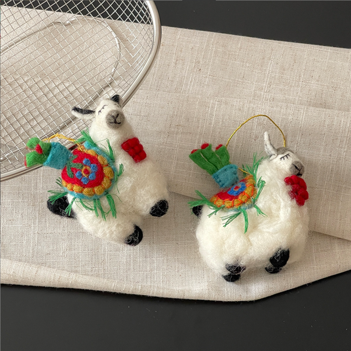 Flower Pot Bottom Alpaca Wool Felt Pendant