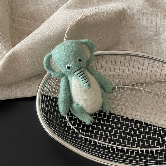 Mint Green Elephant Wool Felt Pendant