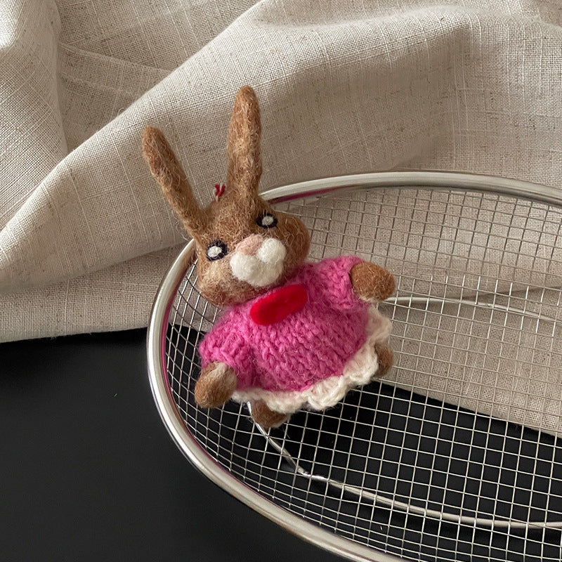 Pink Coat Peter Rabbit Wool Felt Pendant