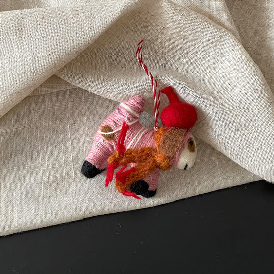 Beret Puppy Wool Felt Pendant
