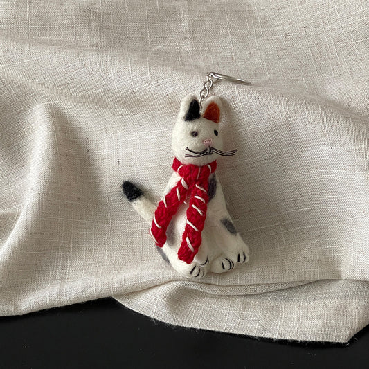 Calico Cat Wool Felt Pendant