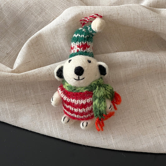 Christmas Bear in Red & Green Sweater