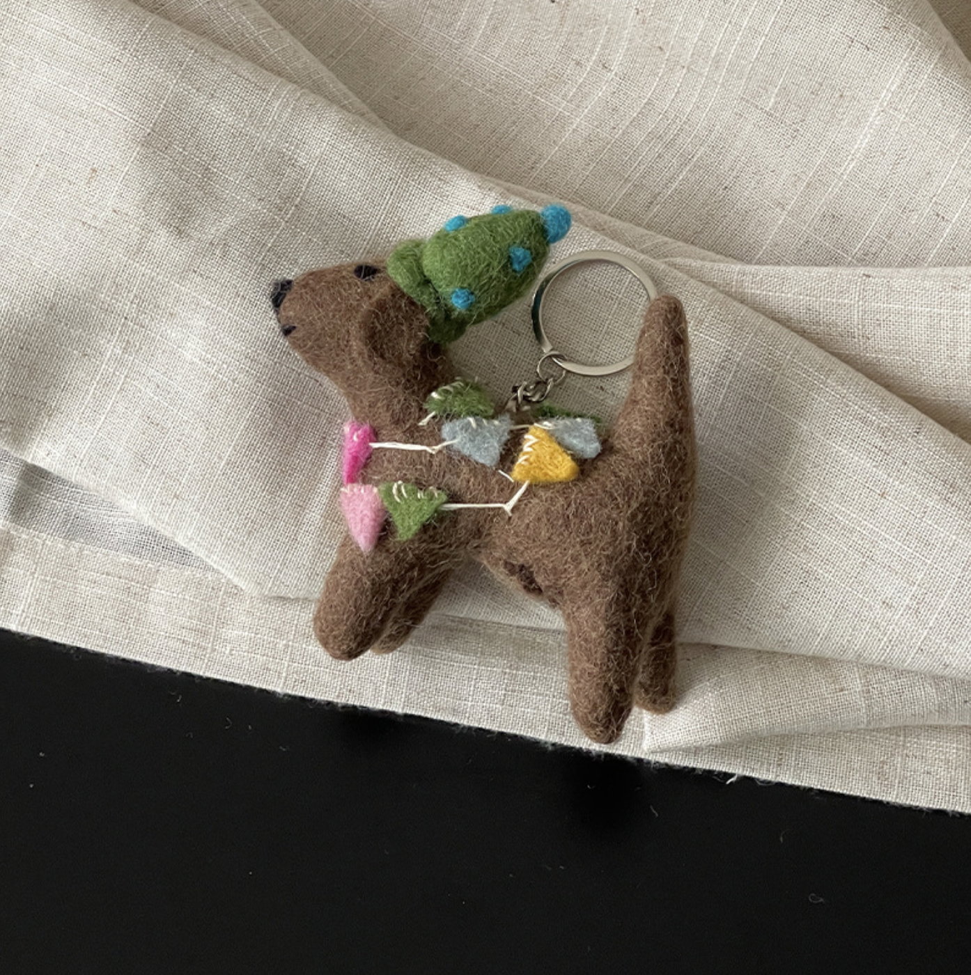 Bunting Pup Wool Felt Pendant