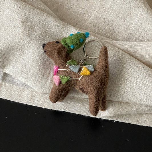 Bunting Pup Wool Felt Pendant