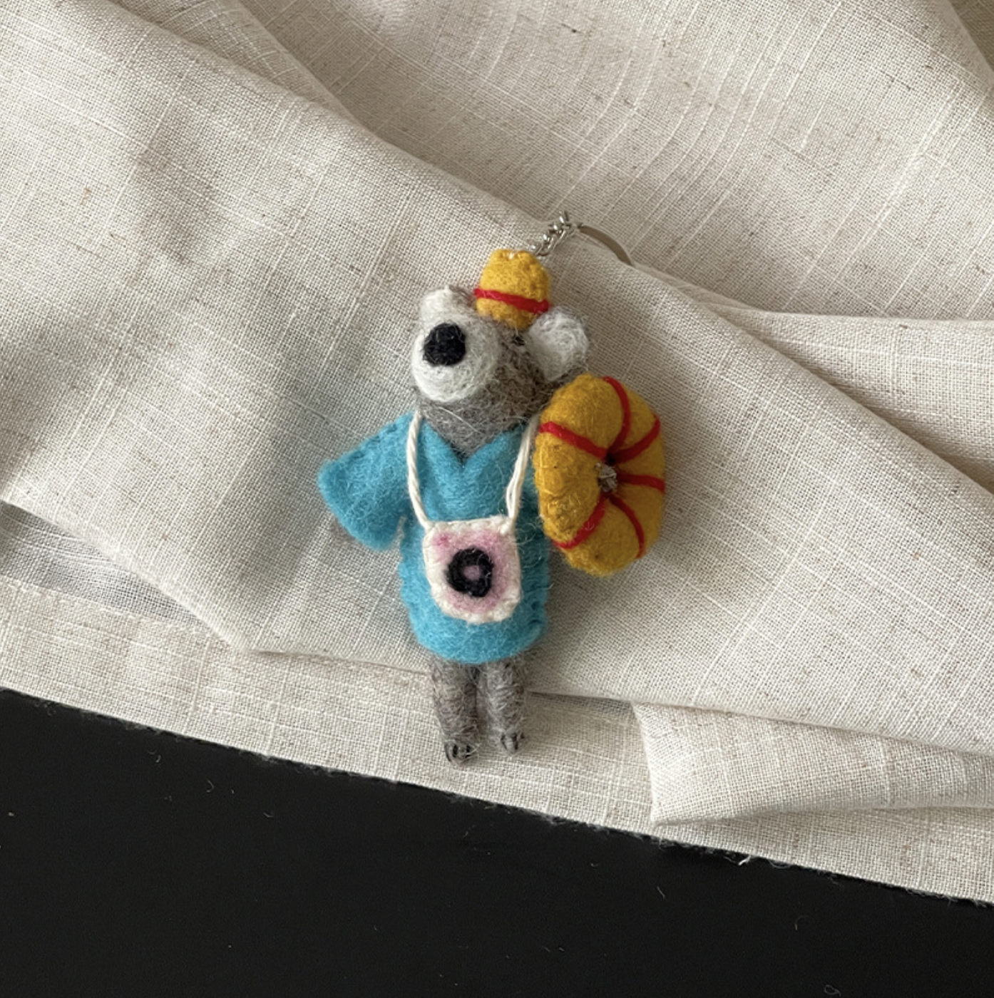 Koala with Swim Ring Wool Felt Pendant