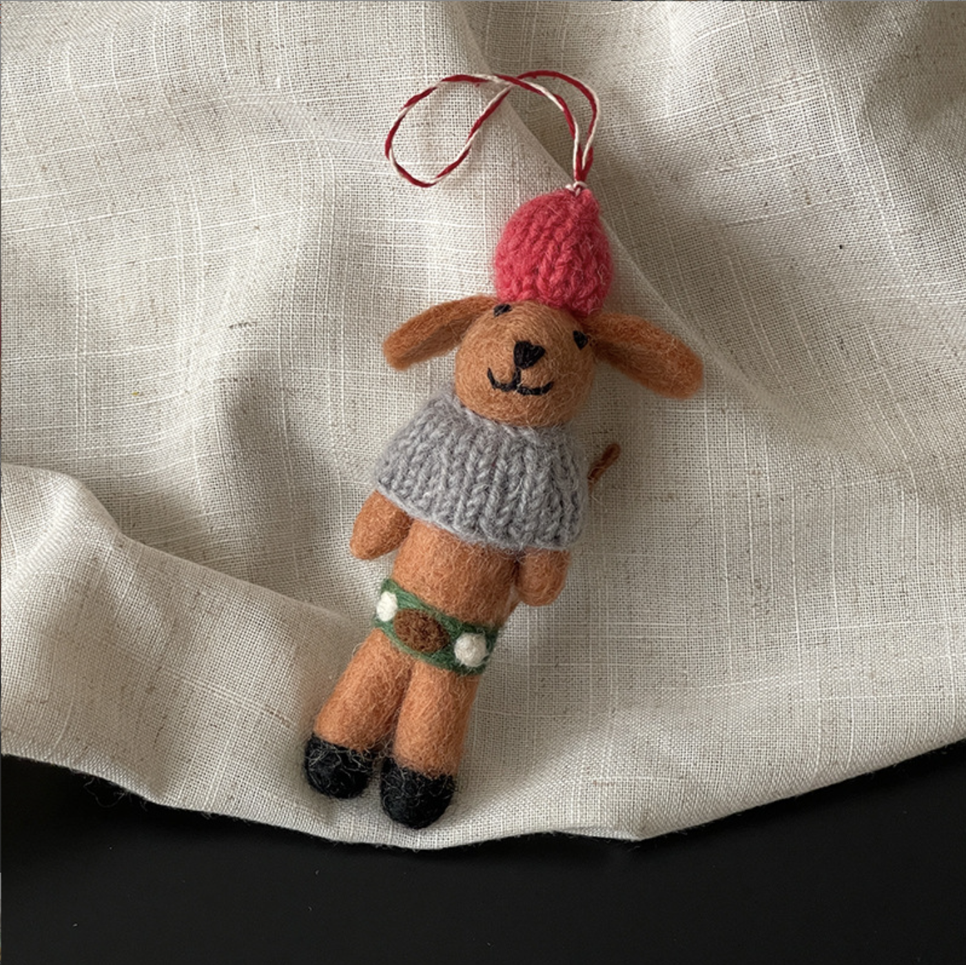 Cozy Sweater Pup Wool Felt Pendant