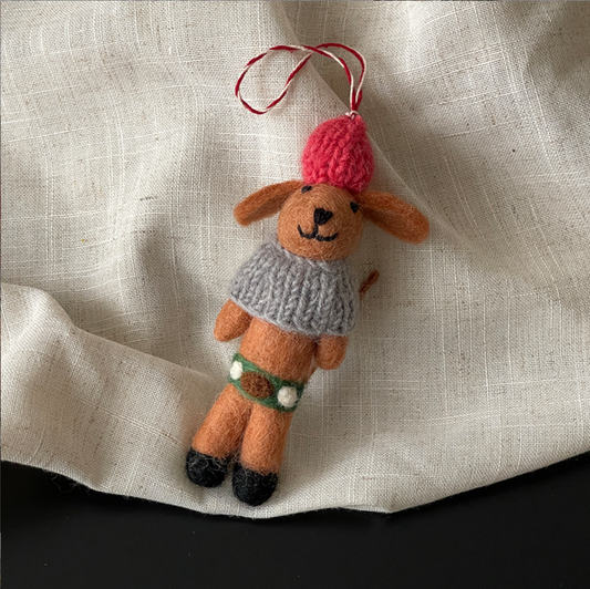 Cozy Sweater Pup Wool Felt Pendant