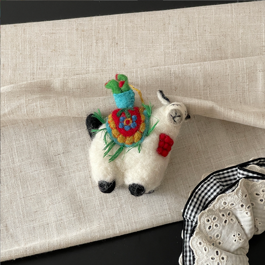 Flower Pot Bottom Alpaca Wool Felt Pendant