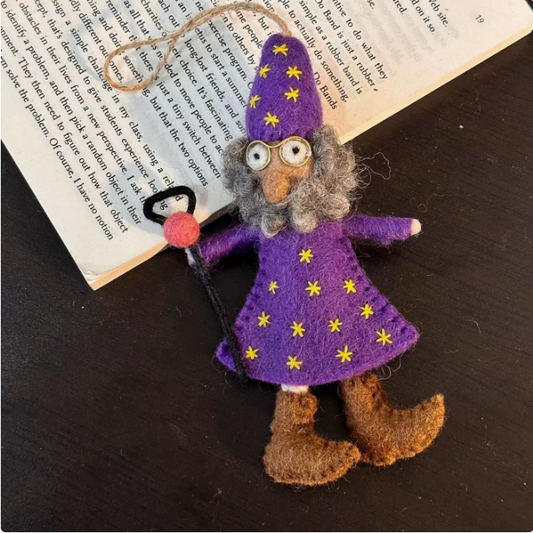 Purple Wizard Wool Felt Pendant