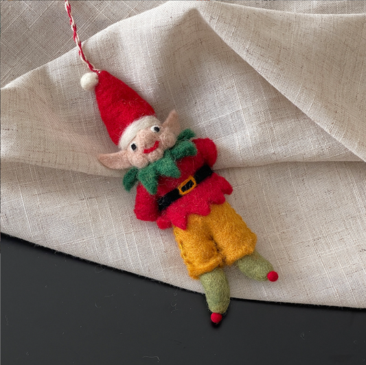 Colorful Christmas Clown Wool Felt Pendant