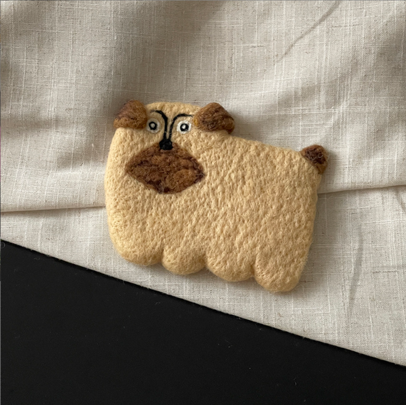 Pug Wool Felt Coaster